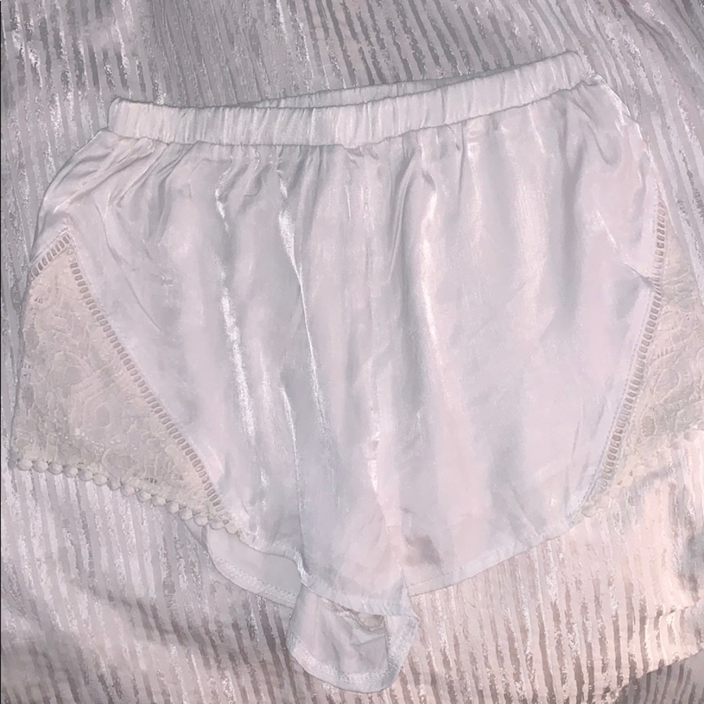 White Shorts with lace sides